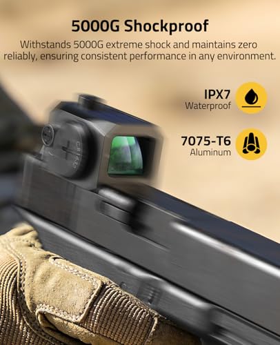 CVLIFE Green 3 MOA Dot Red/Green Enclosed Reflex Sight for ACRO, Shockproof & Solar Powered