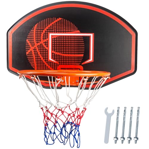 GOSR Large Wall Mounted Basketball Hoop 36x24 Backboard for Indoor Outdoor Play