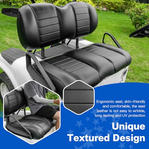 NOKINS Black Front Seat Kit for EZGO TXT 1994-Up & RXV 2008-Up Golf Carts