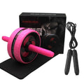 BiJun Ab Roller Wheel for Abs Workout - Complete Home Gym Set with AB Wheel Roller, Knee Mat, and Jump Rope (Pink)