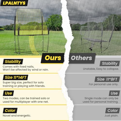 Red & Black Volleyball Training Net System with Adjustable Height for Indoor & Outdoor Practice