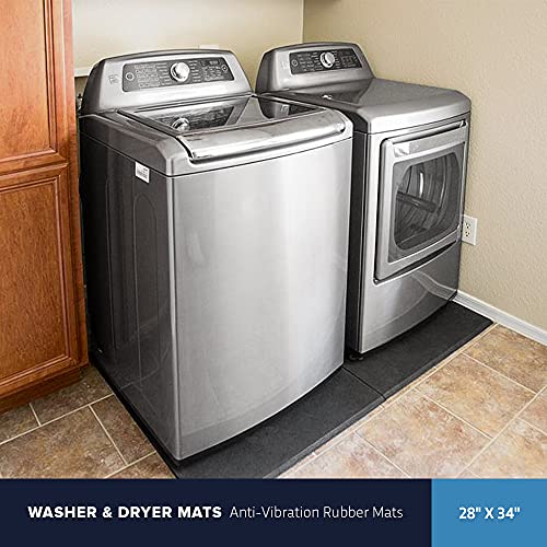 Laundry Machine Anti-Vibration Mat 28x34 Inches - Extra Thick Rubber Floor Protector