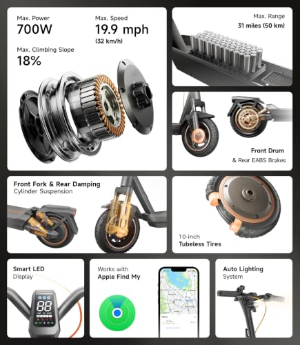 NAVEE GT3 700W Electric Scooter 31 Miles Range 19 MPH Foldable Adult Bike