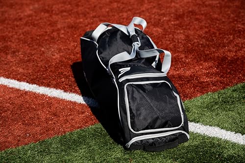 Baseball & Softball Equipment Bag with Wheels - Black & White, 38-Inch Capacity