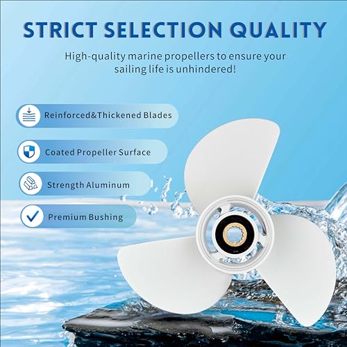13.5x15 Aluminum Alloy Boat Propeller for Yamaha Outboard Engines - White