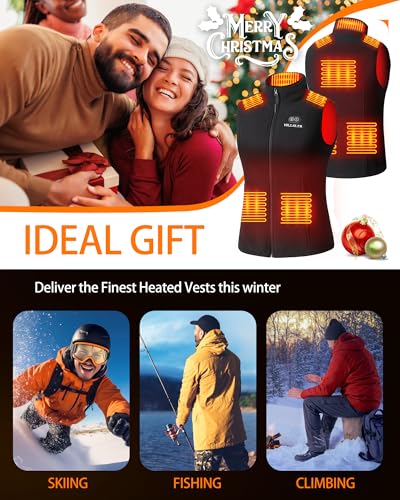 X-Large Black Heated Vest for Women with 7.4V 12000mAh Battery Pack - Fleece Electric Heating Clothing