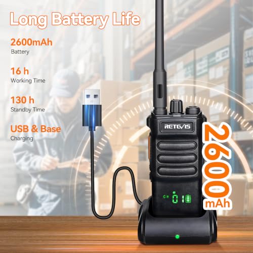 2-Way Radio Long Range with Hidden Screen for Warehouse - 4 Pack