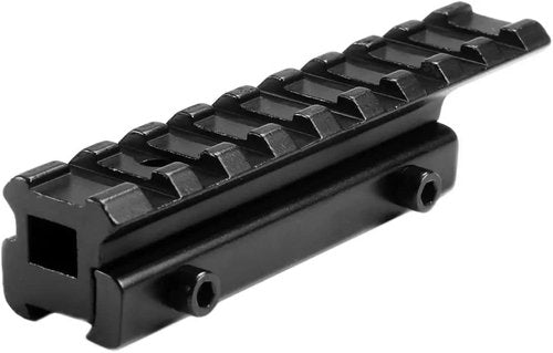 360 Tactical .22/Airgun 3/8" Dovetail to 7/8" Weaver Picatinny Rail See-Through Adapter Mount High Profile 9 Slots (Pack of 2 - Rail + Ring)