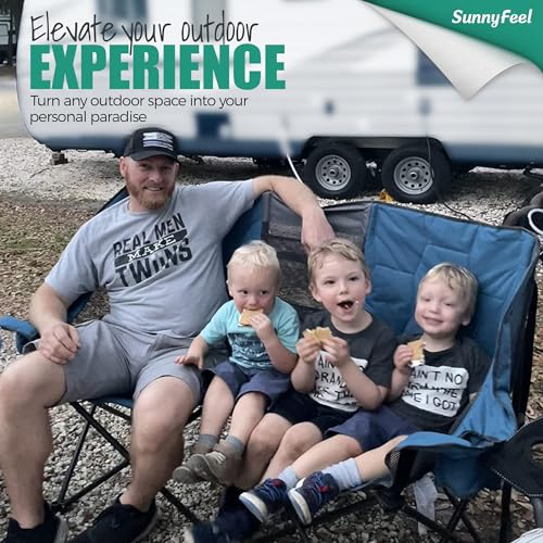 Oversized Double Camping Chair Loveseat for Adults, Blue, Non-Heating