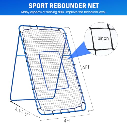 6FTx4FT Multi-Sport Rebounder Net for Volleyball, Lacrosse, Baseball, Soccer Training