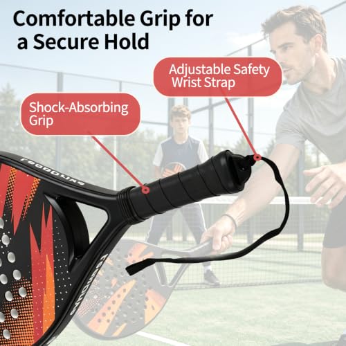 Carbon Fiber Padel Racket Set of 2 - Lightweight, Beginner Friendly