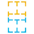 Eco Walker Court Lines Marker Kit Throw Down Markers Create Your Own Mini Pickleball Tennis Court (Blue-Yellow)
