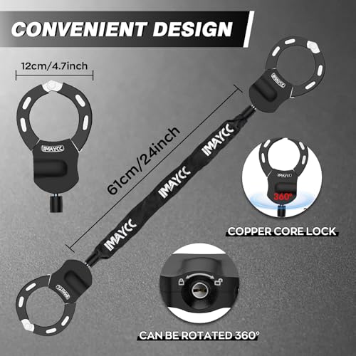 Heavy Duty Electric Scooter Lock with Bag - Black Alloy Chain Security