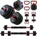 TRAKMAXI 45LB Adjustable 5-in-1 Dumbbell Set - Home Gym Fitness Equipment