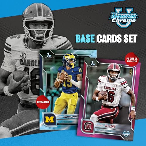 2025 Bowman U Chrome Football Mega Box - Factory Sealed College Trading Cards