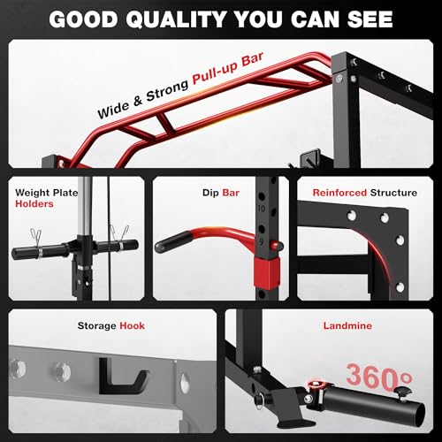 JELENS S11 Power Cage with 2000LB Capacity and Multi-Function Home Gym Rack