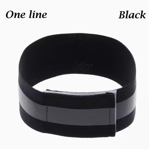 Boxonly 4PCS Reflective Wrist Strap 4x1.5cm Running Safety Gear Reflective Wristbands High Visibility Bike Ankle Bands Reflector Armband Self-Adhesive Reflective Bands for Walking,Night Sports Black