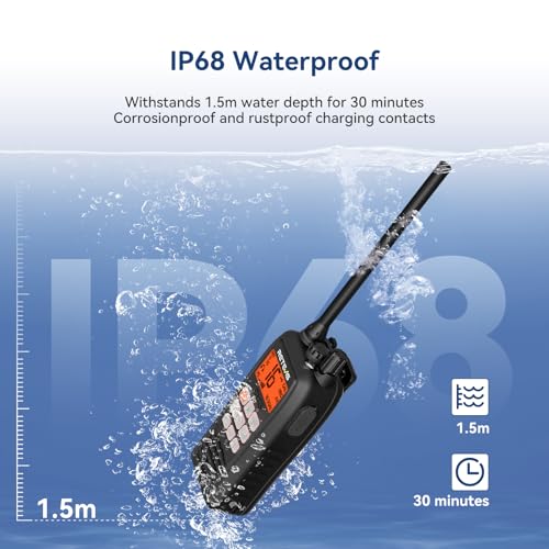 Retevis RM15 6W Marine VHF Radio Waterproof Floating with Emergency Light