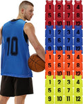 Suhine 48 Adult Sports Pinnies - Colorful Team Training Vests for Soccer