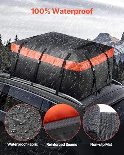 VEVOR Waterproof Car Roof Cargo Bag 23Cu Ft Universal Luggage Storage