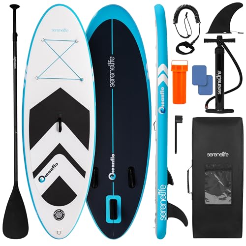 Kids Inflatable Stand Up Paddle Board - 7'9" SUP for Youth with Blue Variation, Adjustable Paddle & Backpack