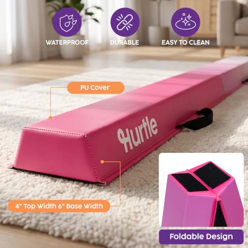 Hurtle Foldable Balance Beam for Kids and Toddlers - Purple 8FT with Carry Bag