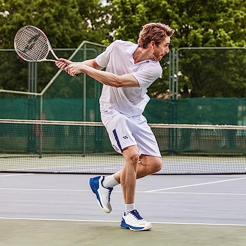 FitVille Wide Pickleball Shoes for Men - Royal Blue, 10.5 Wide Tennis Sneakers for All Courts
