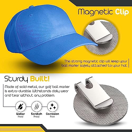 Golf Ball Marker and Hat Clip Set with Magnetic Accessory - Durable and Fun