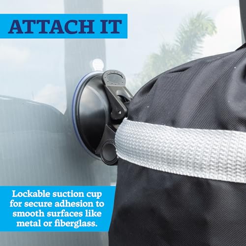 Mesh Trash Bag with Locking Suction Cup and Litter Guard for Outdoor Use - 1 Unit