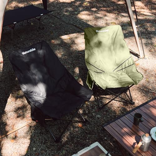 Naturehike Seastar Green Oversized Padded Camping Chair with Adjustable Backrest & Side Pocket