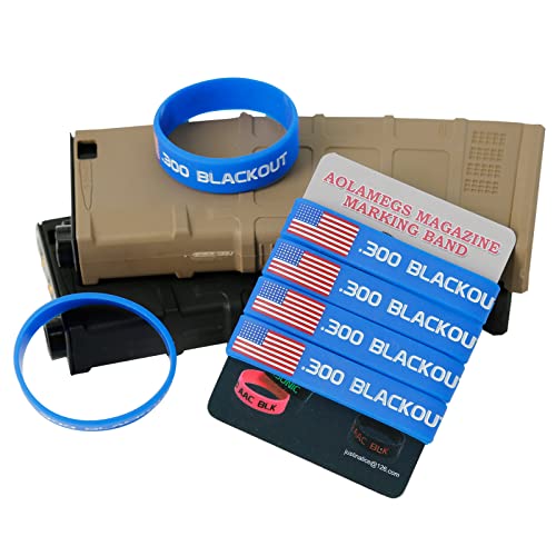 6 Pack Magazine Marker Bands for 300 Blackout - Silicone Identification Bands