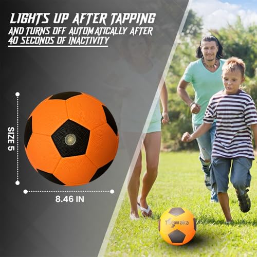 Size 5 Glow in The Dark Soccer Ball with LED Lights - Waterproof & Durable