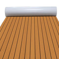 Self-Adhesive EVA Foam Marine Boat Flooring - Faux Teak Decking Brown 94.5x47.2"