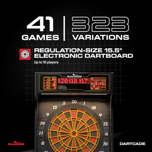 Arachnid Dartcade 15.5" Electronic Arcade-Style Dartboard with 41 Games