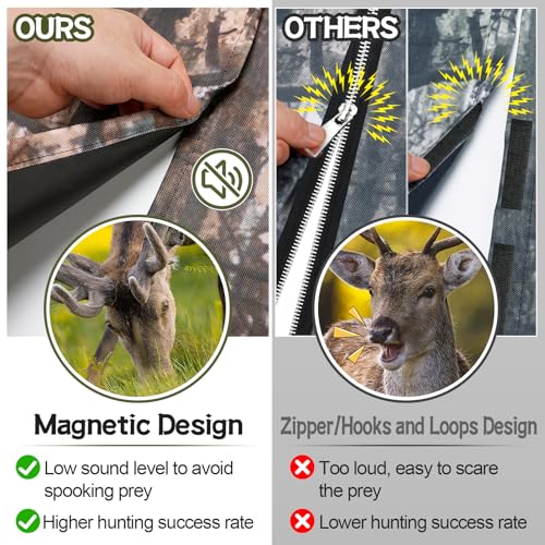 Silent Magnetic Hunting Blind for 2 Man Tree Stand - Brown Woodland Camo