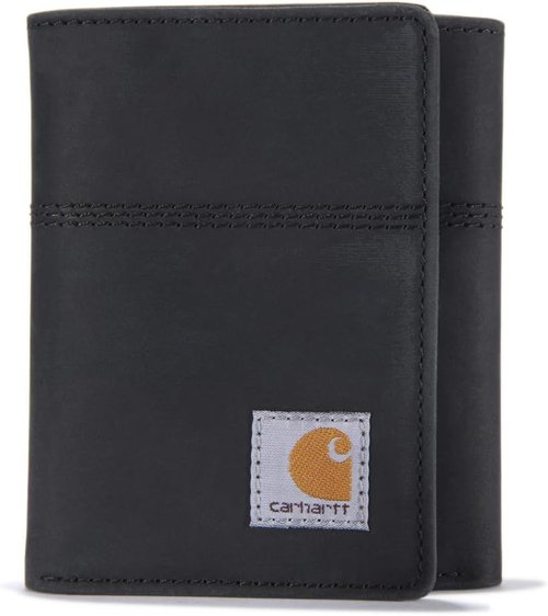 Carhartt Men's Saddle Leather Trifold Wallet - Durable Design | Classic Brown Color
