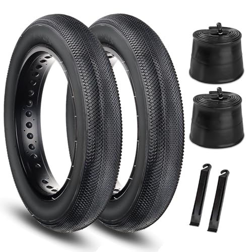 20x4.0 Inch Fat Tire Replacement Set for E-Bikes - 2 Tires + 2 Tubes & Levers
