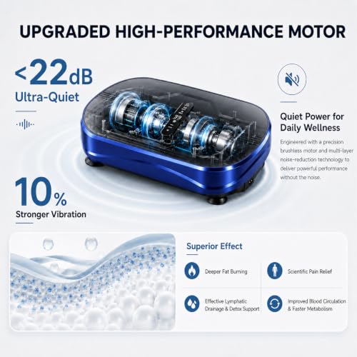 Blue Whole Body Vibration Exercise Plate Machine - 99 Speed Levels Fitness Equipment