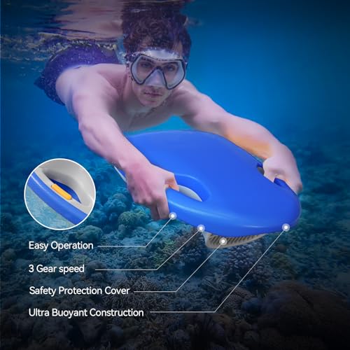 Blue Electric Swimming Kickboard with 3-Speed Modes for Water Sports & Swim Training