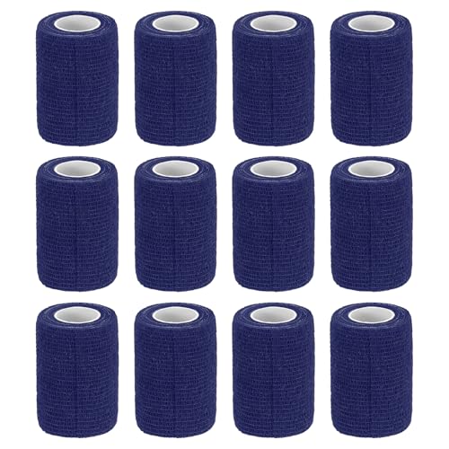 Elastic Athletic Tape - Supportive Stretch Bandage for Sports, Navy Blue, 3 Inch x 5 Yards