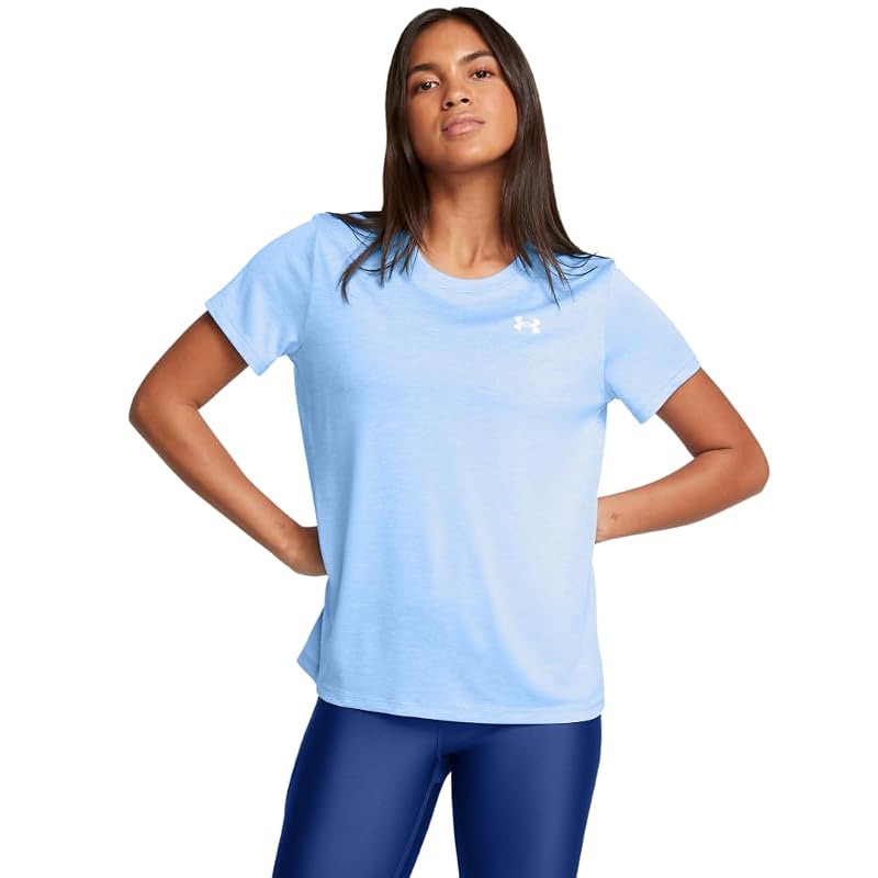 Under Armour Women's Tech Twist Short Sleeve Crew T-Shirt - Horizon Blue / White, Large