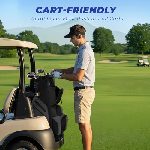 Lightweight 14-Way Golf Cart Bag with Full-Length Dividers - Black
