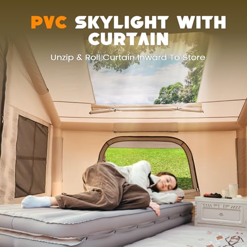Inflatable Tent with Skylight & Stove Jack - Off White 4-6 Person Hot Tent
