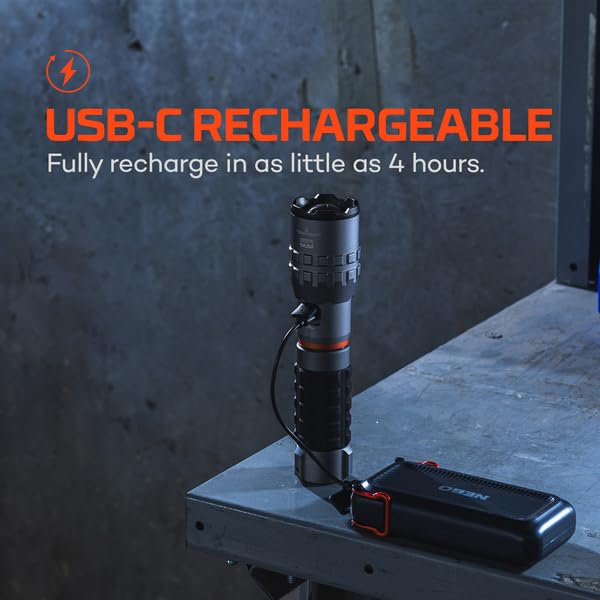 NEBO SLYDE King 4K LED Flashlight & Work Light, Rechargeable, Waterproof