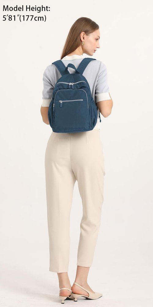 DOKUDOKU Small Nylon Backpack Mini Casual Daypack Lightweight Backpack for Women (NAVY BLUE)