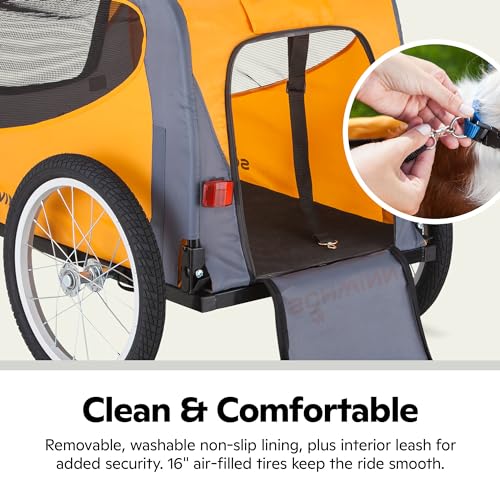 Pet Bike Trailer for Small and Large Dogs Up to 50 lbs - Lightweight Bicycle Carrier