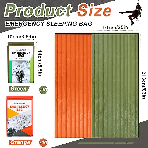 Emergency Sleeping Bag Set 20/50/70 Pcs Waterproof Survival Bivy Sack for Camping
