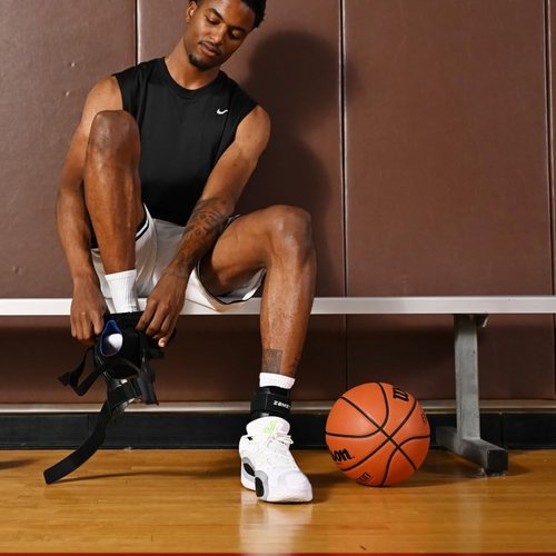 Zamst A2-DX Sports Ankle Brace with Protective Guards For High Ankle Sprains and Chronic Ankle Instability-for Basketball, Volleyball, Lacrosse, Football-Black, Right, Large