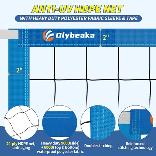 Replacement Pool Volleyball Net Only 15 ft with Scoring Clamps - Sky Blue