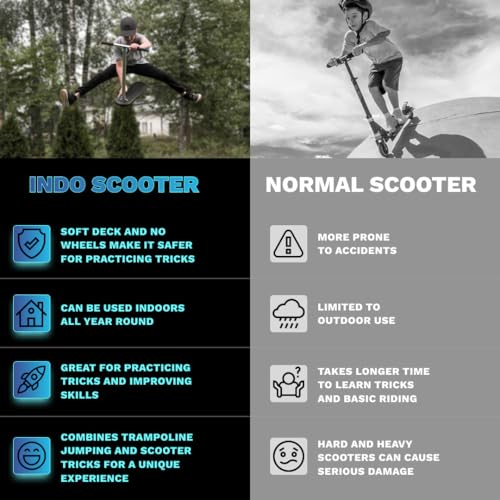 In Do The Trick Scooter Black - Teen & Adult Kick Scooter for Tricks & Bounces
